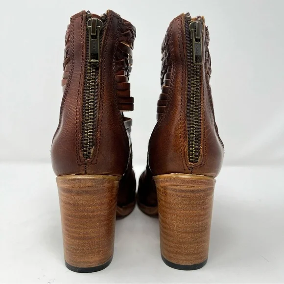 Freebird Braided Cutout Ankle Booties - Brown - Picture 6 of 10